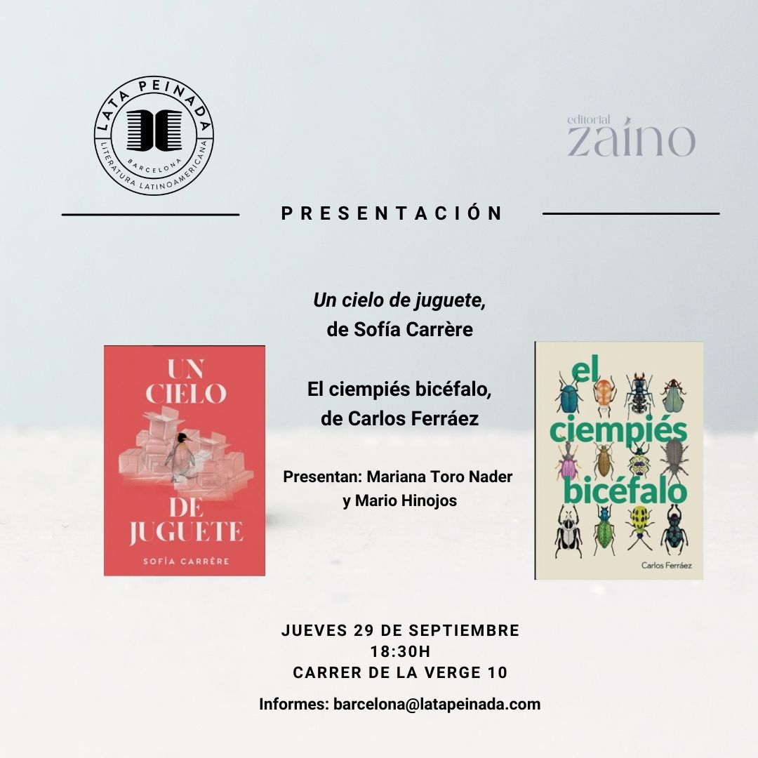 Qué bonito día: hoy <a href="/sophili_/">Sofía Carrère</a> y Carlos Ferráez presentan sus novelas en <a href="/LataPeinada/">Lata Peinada</a> de #Barcelona
@MarianaToroN y Mario Hinojos acompañan la charla.