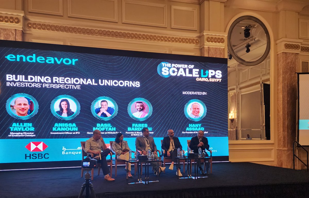 جلسة نقاش ضمن مؤتمر .<a href="/Endeavoreg/">Endeavor Egypt</a> بالقاهرة، بمشاركة .<a href="/fbardeesi/">Fares Bardeesi فارس برديسي</a> من صندوق سكنى فنشرز، حول وجهات نظر المستثمرين حول بناء الشركات المليارية بالمنطقة.
#VC  #Entrepreneurship #MENA #Scaleups
