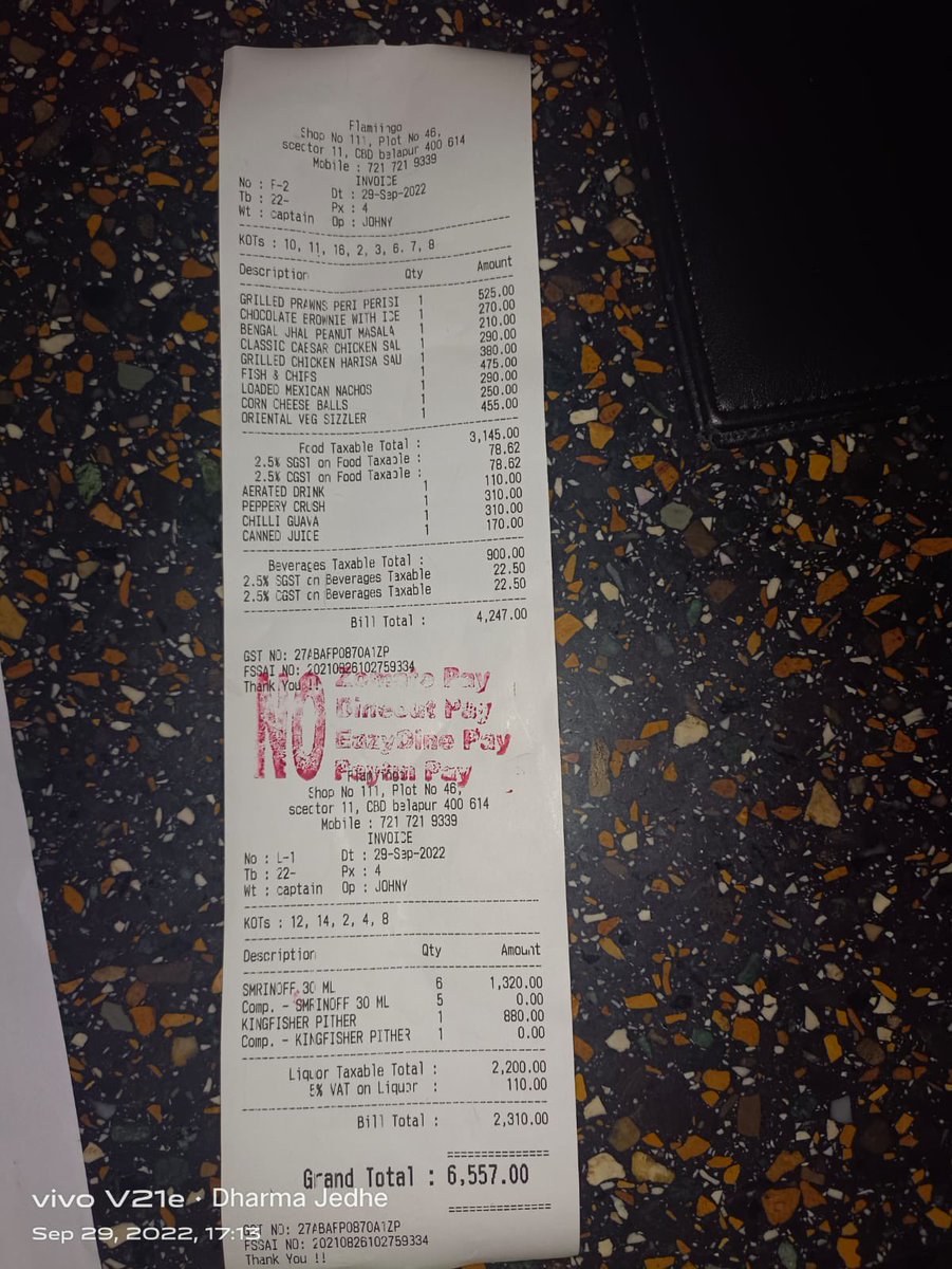 mesachinjawale's tweet photo. Dine out pay clearly says two offers can not be clubbed , but dine out customers don’t listen and pay by @dineout_india after taking 50% Discount on in house offers. @zomatocare @SwiggyCares @mymagicpin @Paytmcare 
And worst party is #dineout don’t have solution to protect us. https://t.co/KPc0Ojk2Oj