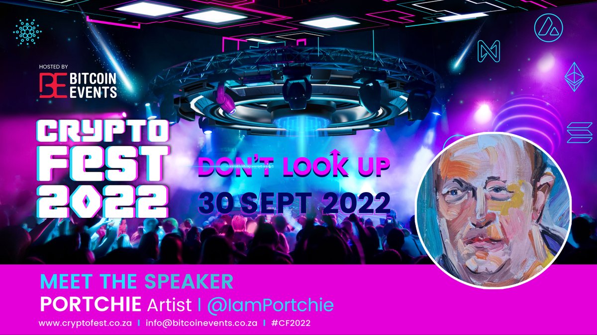 Meet truly original #NFTartist Jan Hendrik Viljoen, aka Portchie <a href="/IamPortchie/">Portchie</a>, who will be joining the panel: 'The Impact of #NFTs for Artists &amp; Musicians in Africa'. 

Portchie will also do a Lightning Talk in the NFT Gallery at 15:30pm - 15:45pm GMT+2.

portchie-nft.com