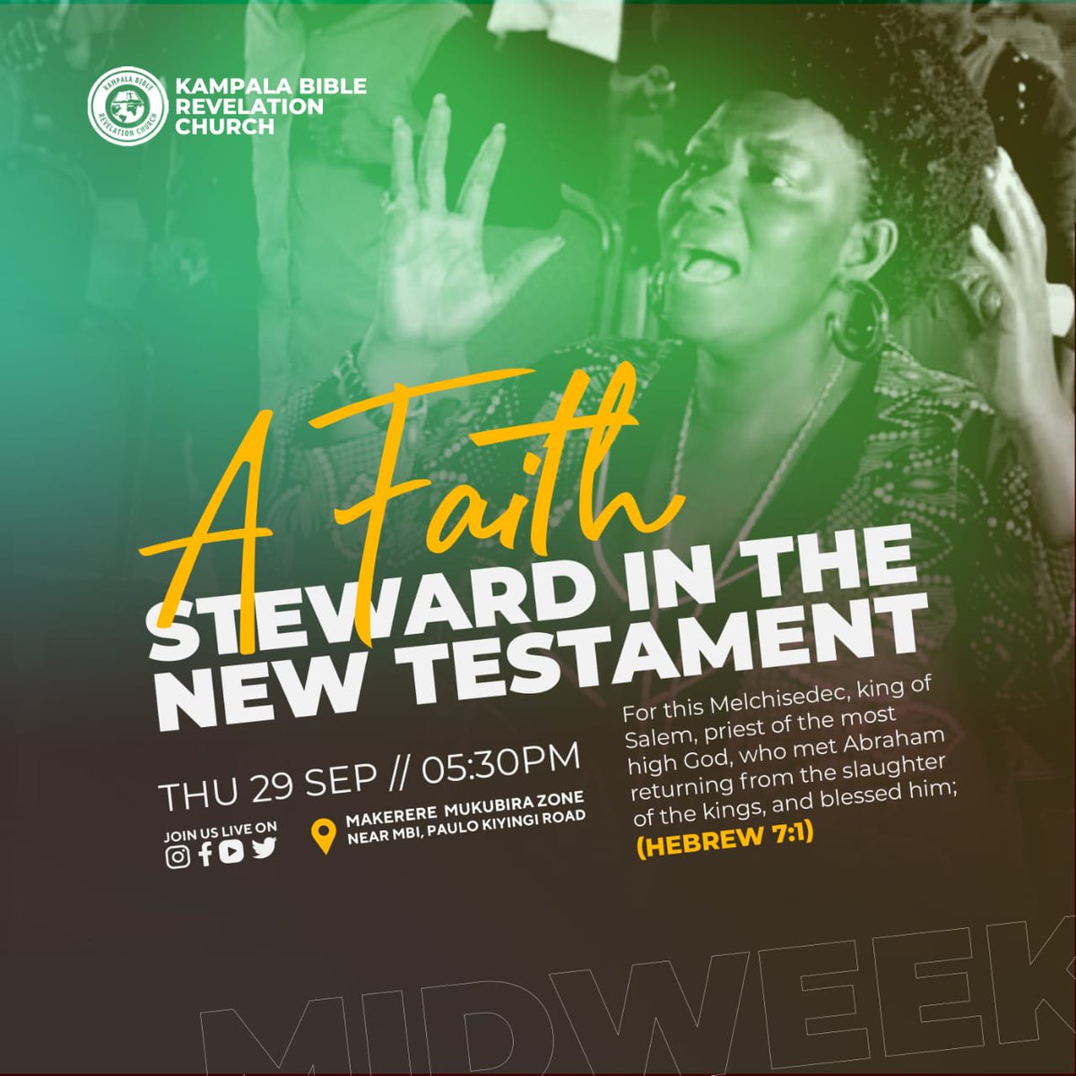 kbrcChurch's tweet photo. #thursdaymidweek 
You're All Welcome for Today's Service 
God has prepared well for Us 
Our lives are going to be Transformed
Don't Miss! https://t.co/QHtT14I0WG