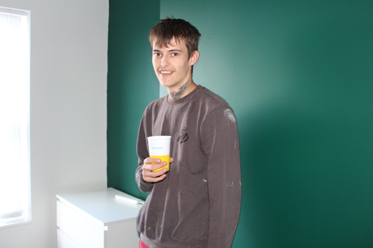 Last finishing touches, as Canopy self-helper Josh &amp; his family move in this week. After our Fab volunteers helped turn this derelict prop into a retrofitted Canopy home. #homelessness <a href="/KeepmoatHomes/">Keepmoat</a> <a href="/LeedsCommFound/">Leeds Community Foundation</a> <a href="/LandAid/">LandAid</a> <a href="/AskNationwide/">Nationwide</a> @PeopleBiz <a href="/BigIssueInvest/">Big Issue Invest</a> <a href="/Yorkshire_BS/">Yorkshire Building Society</a>