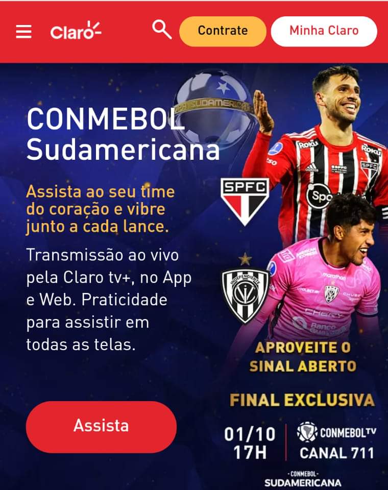 Duran_spfc's tweet image. Falta 2️⃣ dias!!

Sinal 📶 aberto na #ConmebolTV para todos os assinantes da #NetClaro

Pré-jogo às 14h30 - Final @SaoPauloFC 🇾🇪 🇧🇷 🆚 Independiente Del Valle em Córdoba 🇦🇷 #SulAmericana 🏆 #GrandeConquista #VamosSãoPaulo 🇾🇪