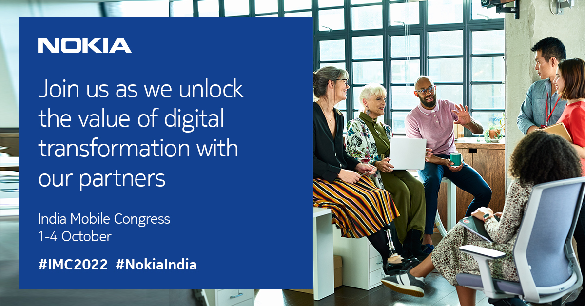 NokiaIndia's tweet photo. We are ready to demonstrate a wide array of exciting #5G possibilities at India Mobile Congress. With several partners, we are bringing the demos to life. Read more: https://t.co/cpZ0uk8QGe
@exploreIMC #IMC2022 #NokiaIndia https://t.co/dm5kFcxpnE
