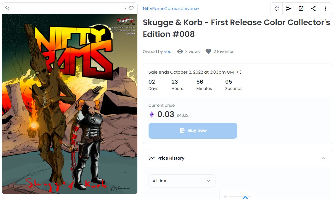 NiftyRams's tweet image. #NFTcollectors #digitalartwork #comics #NFT 

🔥For just 3 days, this collector edition 008 #NiftyRams comics poster is available on @opensea  for just 0.03 $ETH

✅RT this and get a chance for a #NiftyRams prize. 
😎5 winners from the original collection

opensea.io/assets/matic/0…