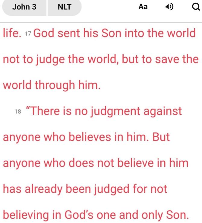 TreatMinistries's tweet photo. If you believe in Christ you are free from Judgement and non believers in Christ are already Judged and so condemned. It's time to really assess yourself. #IamFreeIndeed https://t.co/mi8p6FH8OX
