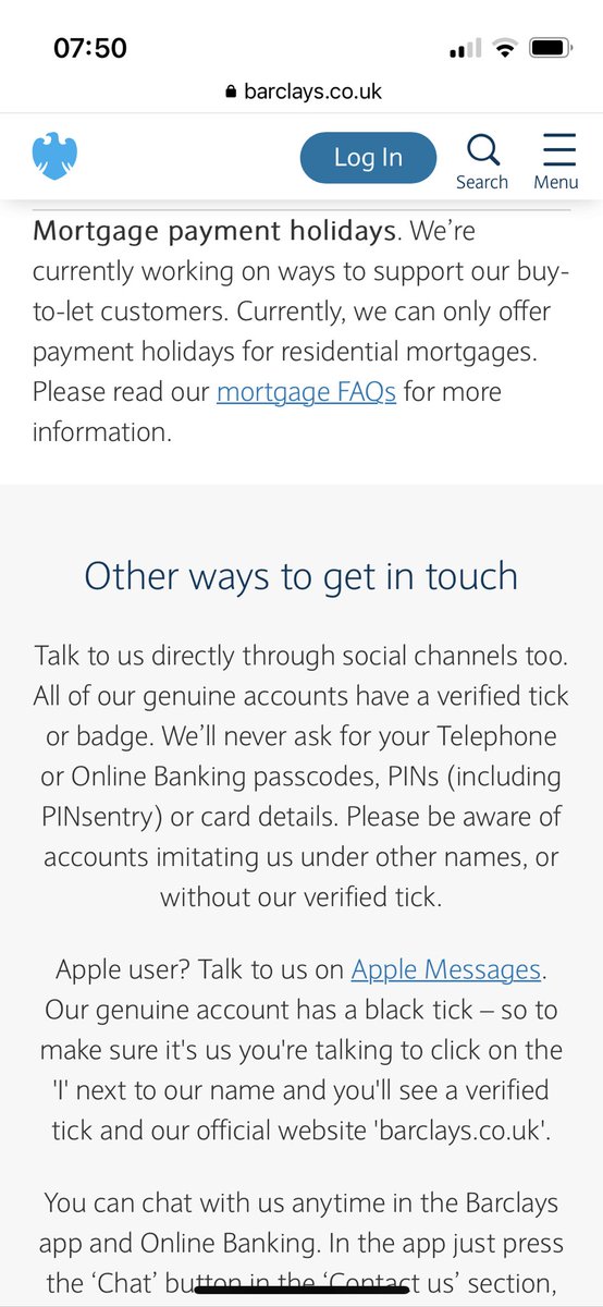 jchung07's tweet photo. @BarclaysUKHelp @Barclays @BarclaysUK 

🤣🤣🤣 you can’t make this up… 
”you can chat to us anytime online…”🤣🤦‍♂️

Currently 3hours 43 - good job there isn’t a financial thing happening in the market.. https://t.co/czaSHqKG9J