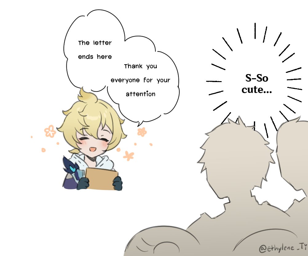 Ethylene_TY's tweet photo. He really cute when he try to imitate Varka's voice while reading his letter🐥🥺🤏💕 #Mika https://t.co/wps8OkmwwA