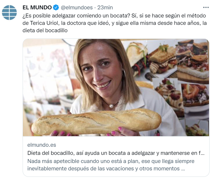 agdcastillo's tweet photo. Enésima vez que un medio de comunicación saca una "noticia" clickbait relacionada con dietas estúpidas que lo único que consiguen es promocionar hábitos alimenticios poco saludables y generar una mala relación con la comida. https://t.co/hBUVUv4Hh6