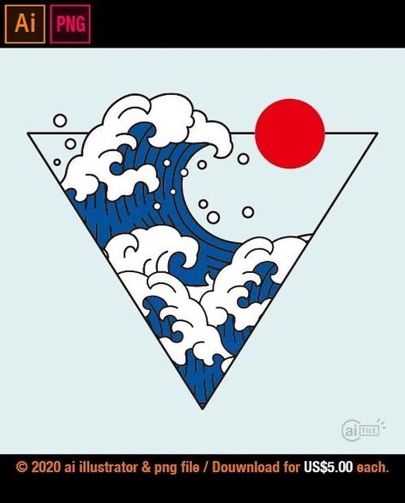 ai_file's tweet photo. Wave and sun illustration logo
Designed by Chiyo Kanon
Product ID : 008-0007
Royalty Free
・
https://t.co/FoD6cRtcMP
・
#wave #waveandsun #japanesewave #waveillustration
・
・
#ai_file #illustration #illustrator #artwork #art #design #drawing #Illustrationforapparel #graphicde… https://t.co/45I1OgS8Ww