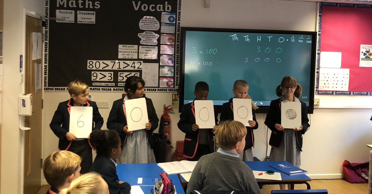 AlleynCourtMath's tweet photo. Year 5 maths consolidating movement of digits when multiplying and dividing by 10, 100, 1000 #mathsfun https://t.co/5LE56Ufvd9