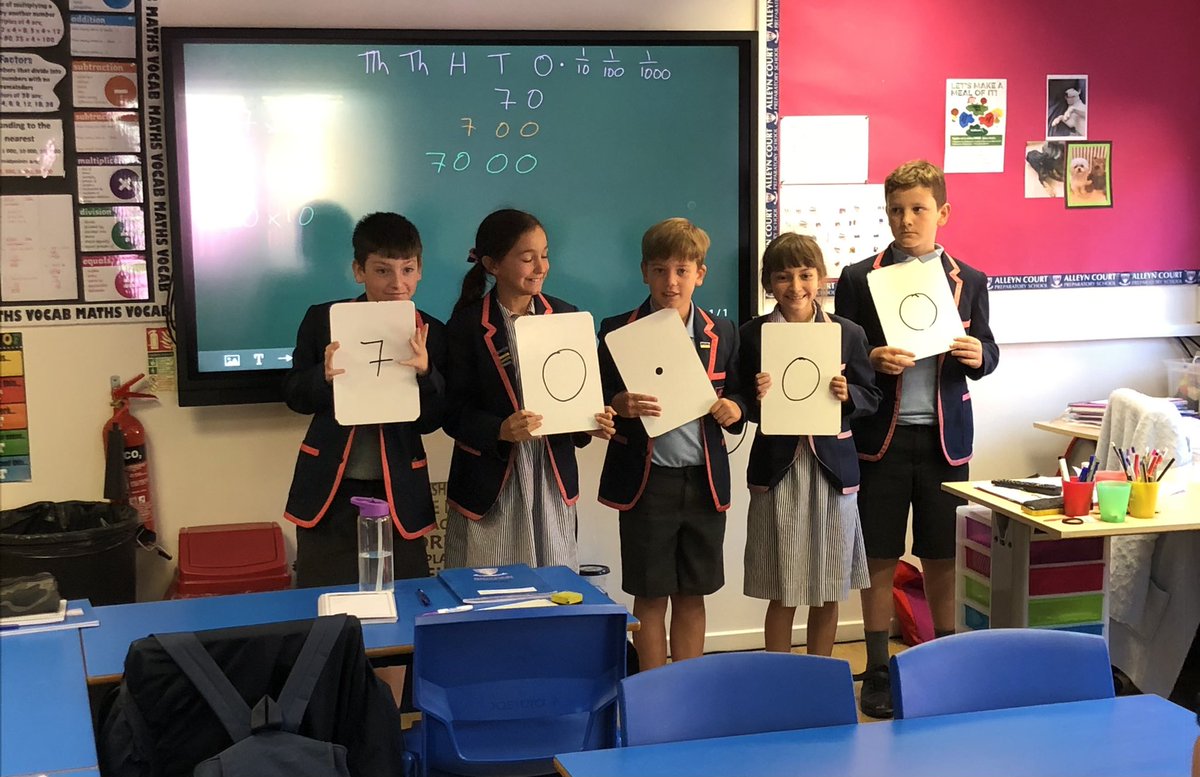 AlleynCourtMath's tweet photo. Year 5 maths consolidating movement of digits when multiplying and dividing by 10, 100, 1000 #mathsfun https://t.co/5LE56Ufvd9