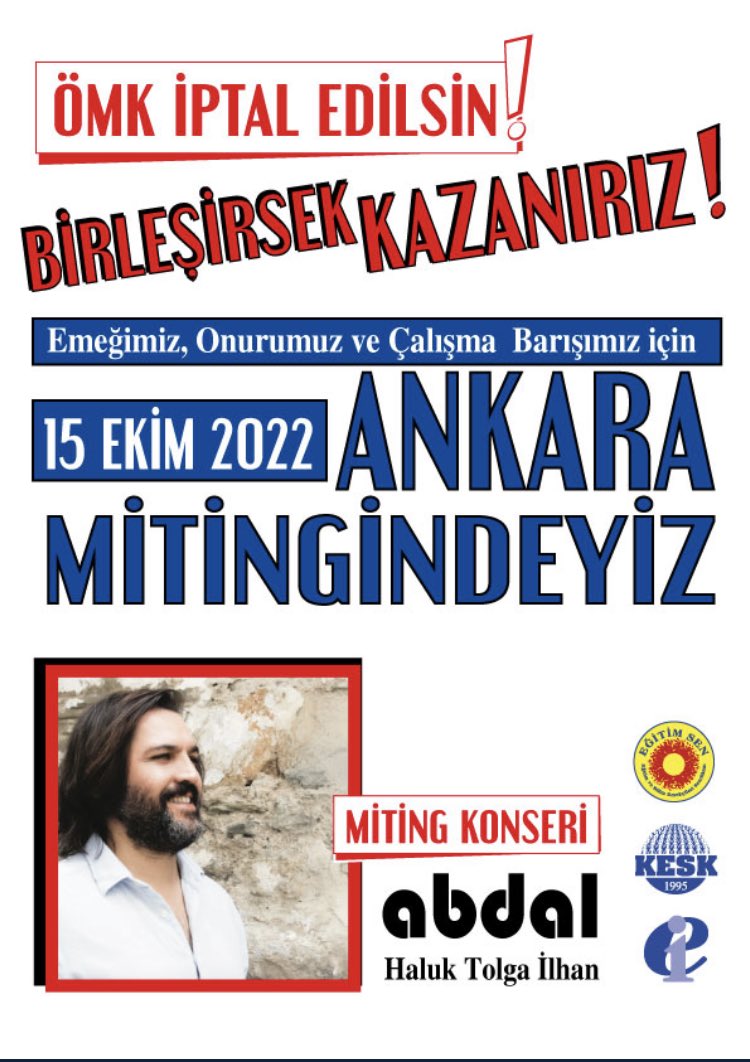 Emeğimiz, onurumuz ve çalışma barışımız için, 15 Ekim’de Ankara mitinginde buluşuyoruz!
#ÖMKtekrarmeclise