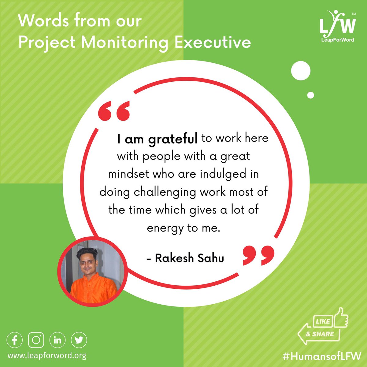I landed in Mumbai in the year 2018 and started working with LeapForWord. I come from a small town and for people in our town, Mumbai is like the city of dreams. Due to the fast paced life of Mumbai, it is said to be the city which never sleeps. Many of us, especially from smalle