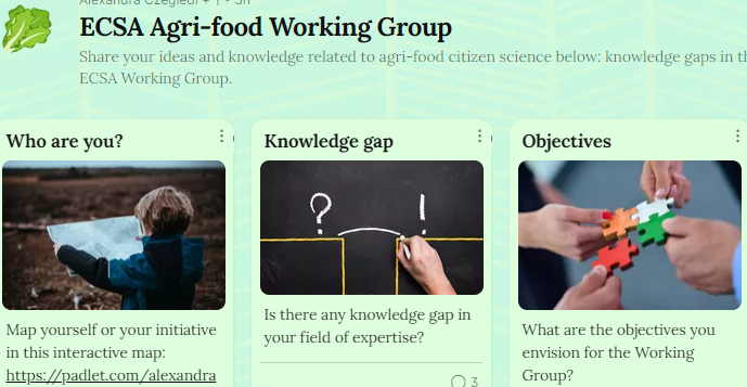 Working on #CitizenScience #Agriculture or #Food-related projects? 
Contribute your ideas, map your project &amp; join our new <a href="/EuCitSci/">European Citizen Science Association</a> WG on Agri-Food 👉
padlet.com/alexandraczegl…
Join us in Berlin 5 Oct. 14:00-16:30 @mfnberlin or at next online meeting 8 Nov!