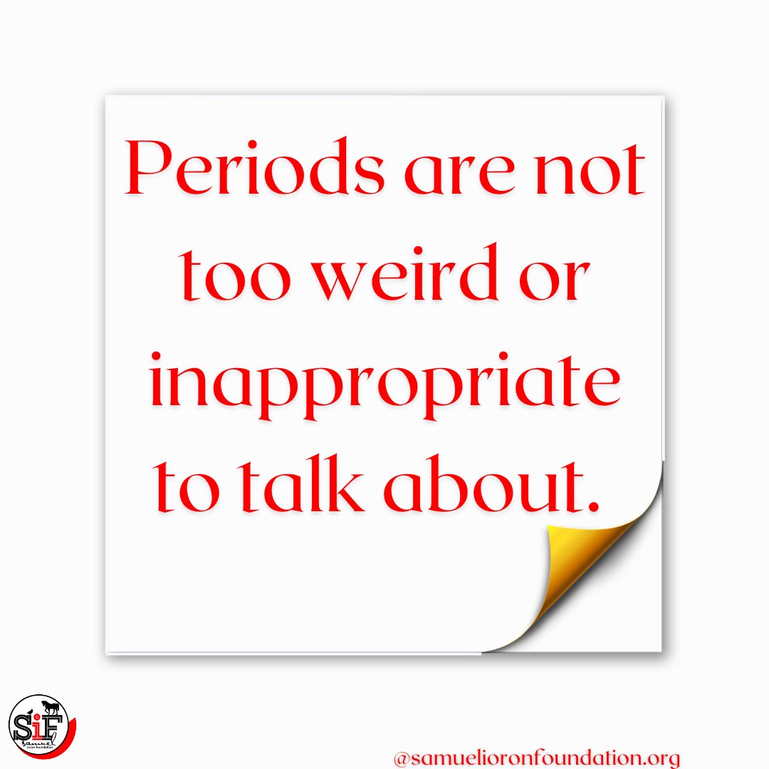 samuelioron_NGO's tweet photo. Periods are normal. No one should ever be ashamed or embarrassed because of any period-related issues. Resist the urge to cringe at the mention of menstruation.
#periodsarenormal #periodtalk #endperiodstigma #stopperiodshaming #mimi #menstruation https://t.co/Zhz0sIQUWw