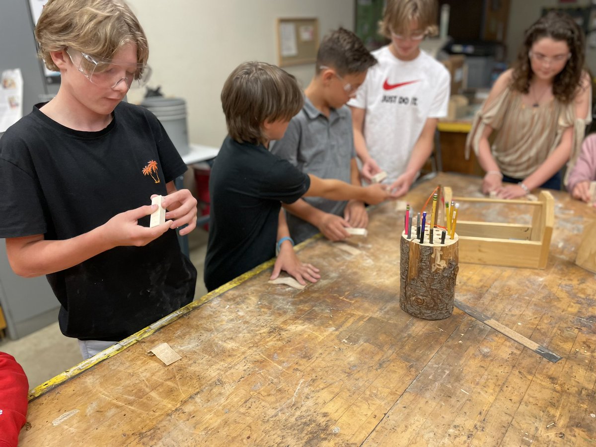 GembarTech's tweet photo. It’s whistle time!! Students are using new woodworking tools and skills to create awesomely annoying block whistles!! https://t.co/hMMhzHKN9H