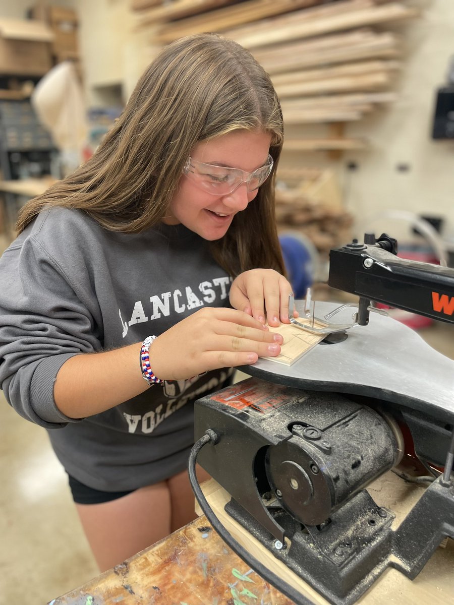 GembarTech's tweet photo. It’s whistle time!! Students are using new woodworking tools and skills to create awesomely annoying block whistles!! https://t.co/hMMhzHKN9H