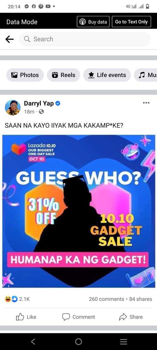 Burger15852125's tweet photo. Pano yan mga kakampwet si Andrew E. nman endorser ng Lazada, ano na mga latak na pinklawan. https://t.co/SyptjfdWJF