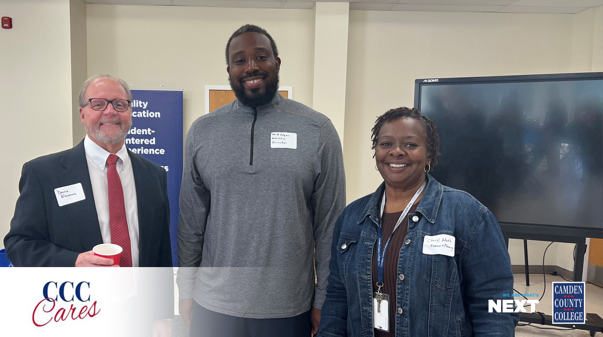 camdencc's tweet image. The CCC Cares Committee hosted its first Meet and Greet event on Wednesday (9/28) in Roosevelt Hall. Employees enjoyed creating new connections, networking, and sharing ideas over coffee. #wearewhatsnext #camdencc