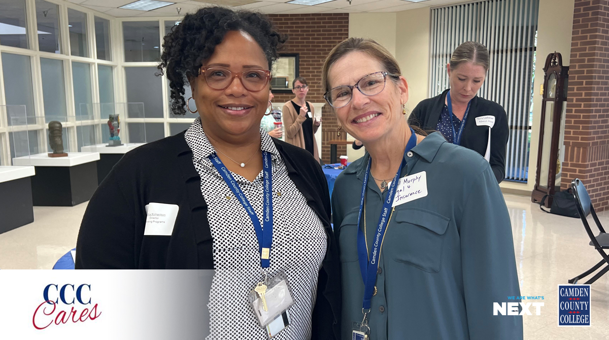 camdencc's tweet image. The CCC Cares Committee hosted its first Meet and Greet event on Wednesday (9/28) in Roosevelt Hall. Employees enjoyed creating new connections, networking, and sharing ideas over coffee. #wearewhatsnext #camdencc