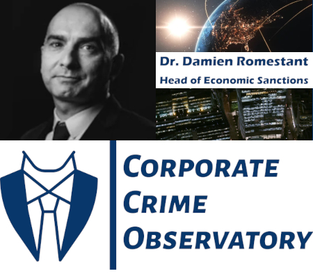 Damien Romestant joins the #Corporate #Crime Observatory as Head Of #Economic #Sanctions.

Enter your email address on the home page of the website (corporatecrime.co.uk) to subscribe to the Observatory and get all of its new posts and updates delivered to you!

#business