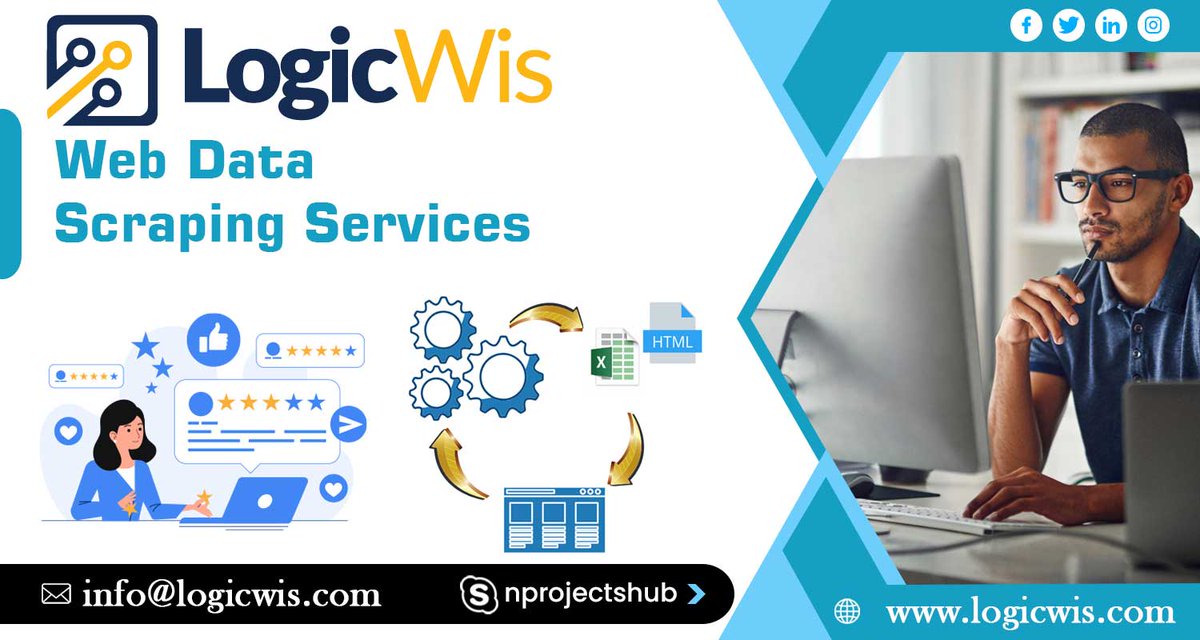 WebScrapingSer2's tweet image. LogicWis is a Web Scraping Service provider providing Web Scraping, Web Data Scraping Services, Data Scraping, Web Crawling and Web Data Extraction to help companies get structured data from websites. 
logicwis.com
#WebDataScrapingServices
