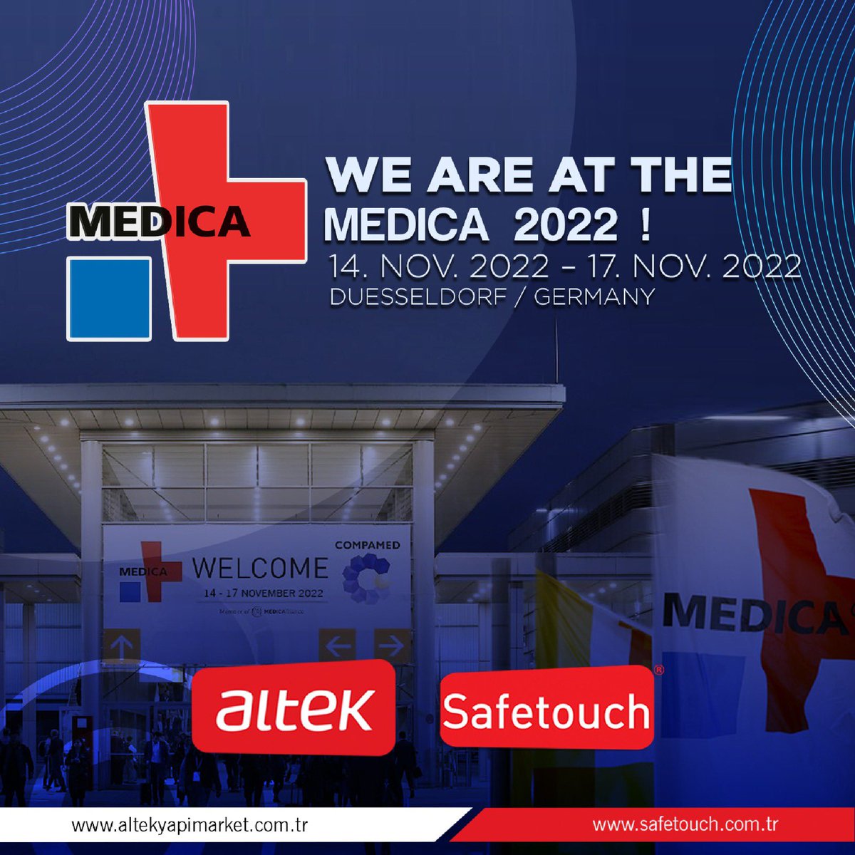 altektr's tweet photo. We cordially invite you to our booth D52-1 IN HALL 16.
Date: 14 Nov 2022 – 17 Nov 2022

We look forward to meeting you at MEDICA 2022. https://t.co/V10WMAvfzU