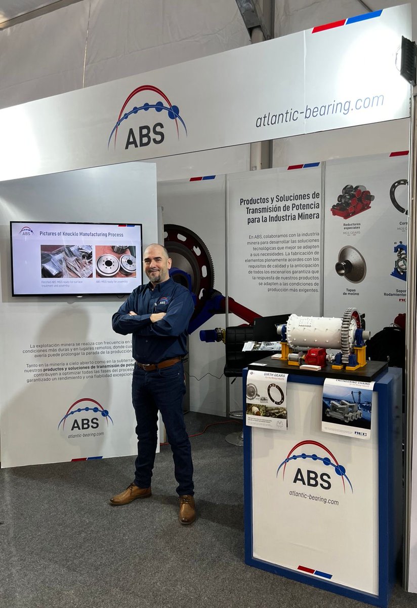 BearingAbs's tweet photo. We continue to participate in @PeruminOficial #perumin35 exhibiting our #powertransmission products and solutions, which are already a benchmark of quality and efficiency for the #mining sector and the main #industrial companies in Peru. STAND 1314 #bearing #gearbox #chains #abs https://t.co/nsHm8GtN5z
