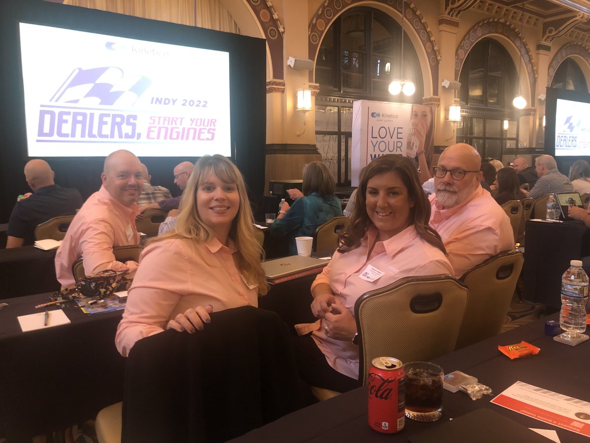 ClearwaterSystm's tweet photo. We are having a great time at the @KineticoHQ  Water Systems North American Dealers meeting in Indianapolis. We also got to meet the guest speaker and our spokesperson, @Make_It_Right . 🤩

#clearwatersystems #kinetico #betterwater https://t.co/XH3Cs379CI