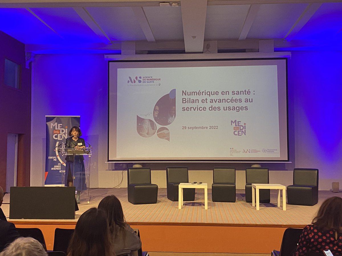 Pole_Medicen's tweet photo. #MedicenDay2022 Nous reprenons notre cycle de conférence avec l’intervention d’Anne Lorin, Responsable de mission à l’@esante_gouv_fr https://t.co/YnzWZ6YyRD