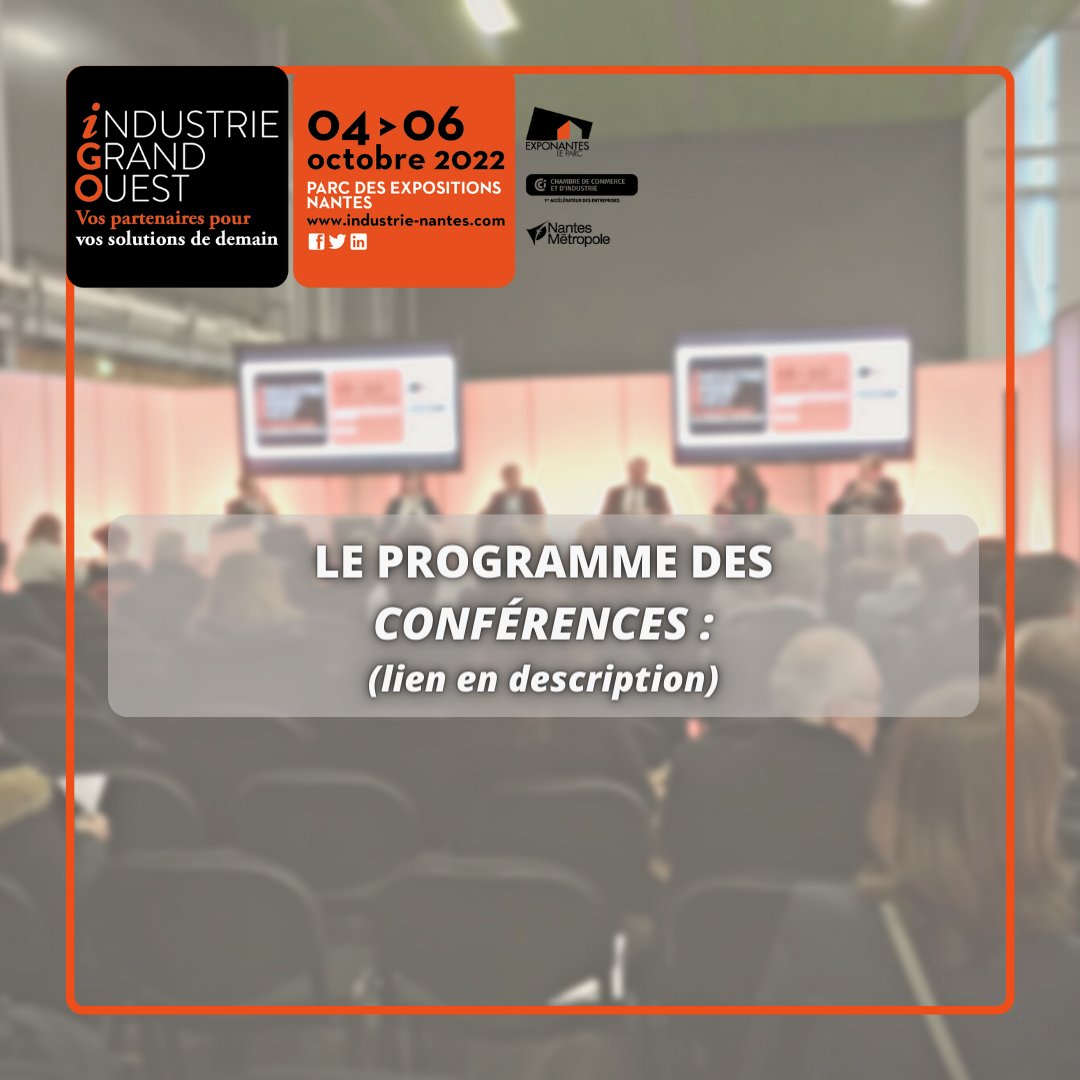✨ Les temps forts de notre salon✨

Les Conférences !
Un grand nombre d'experts, d'entrepreneurs, donneurs d'ordre et de fournisseurs viennent exposer leurs expériences et projets, aborder les filières émergentes et marchés porteurs...

👉 Le programme : industrie-nantes.com/temps-forts/co…