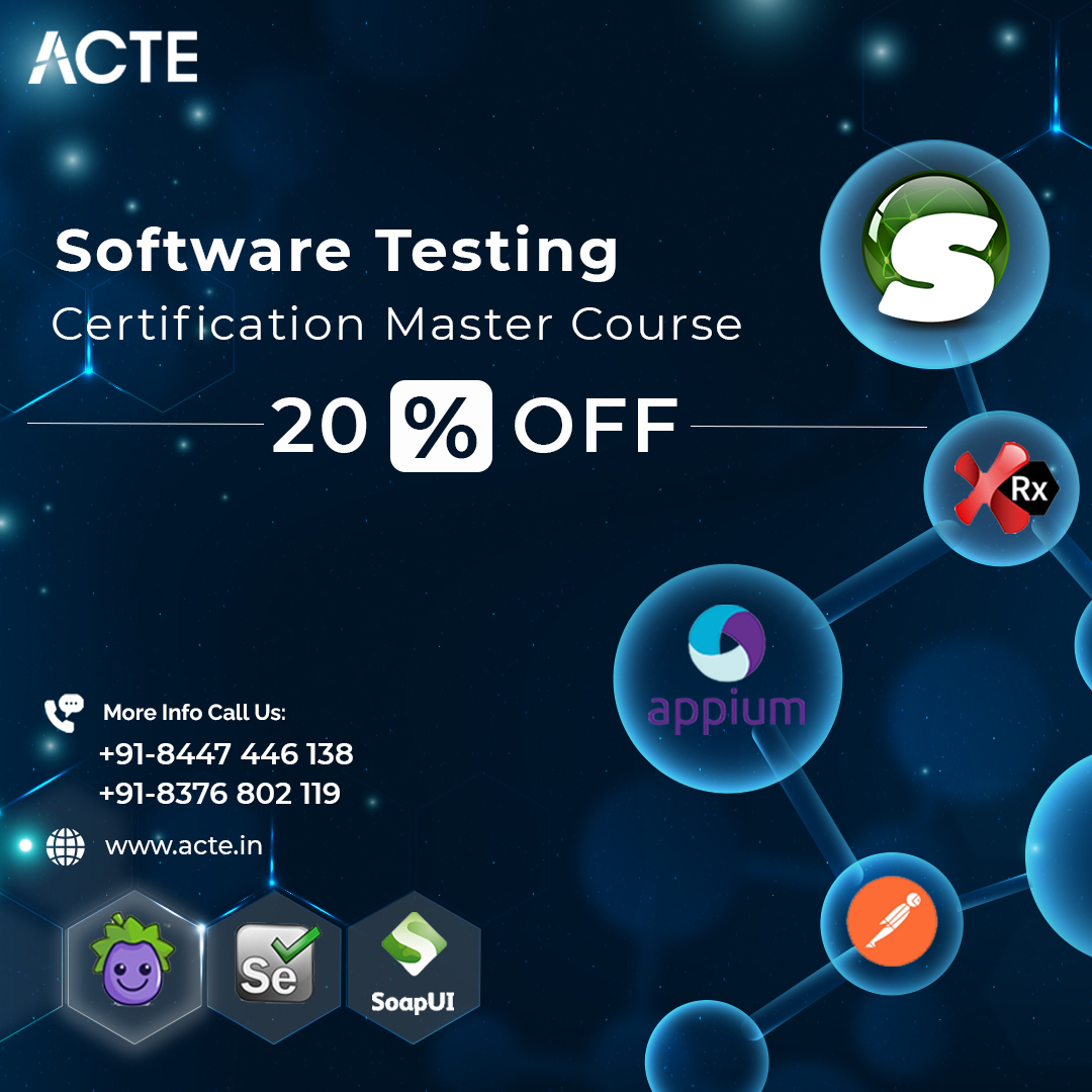 ACTEindia's tweet image. Get Trained from scratch to Advanced level classes on Testing.
Learn and practice the industry-oriented Software Testing Concepts.
Best Organised Couse Content with Modest Price.
#softwaretesting #SoftwareTestingCertification
👉Click here: acte.in