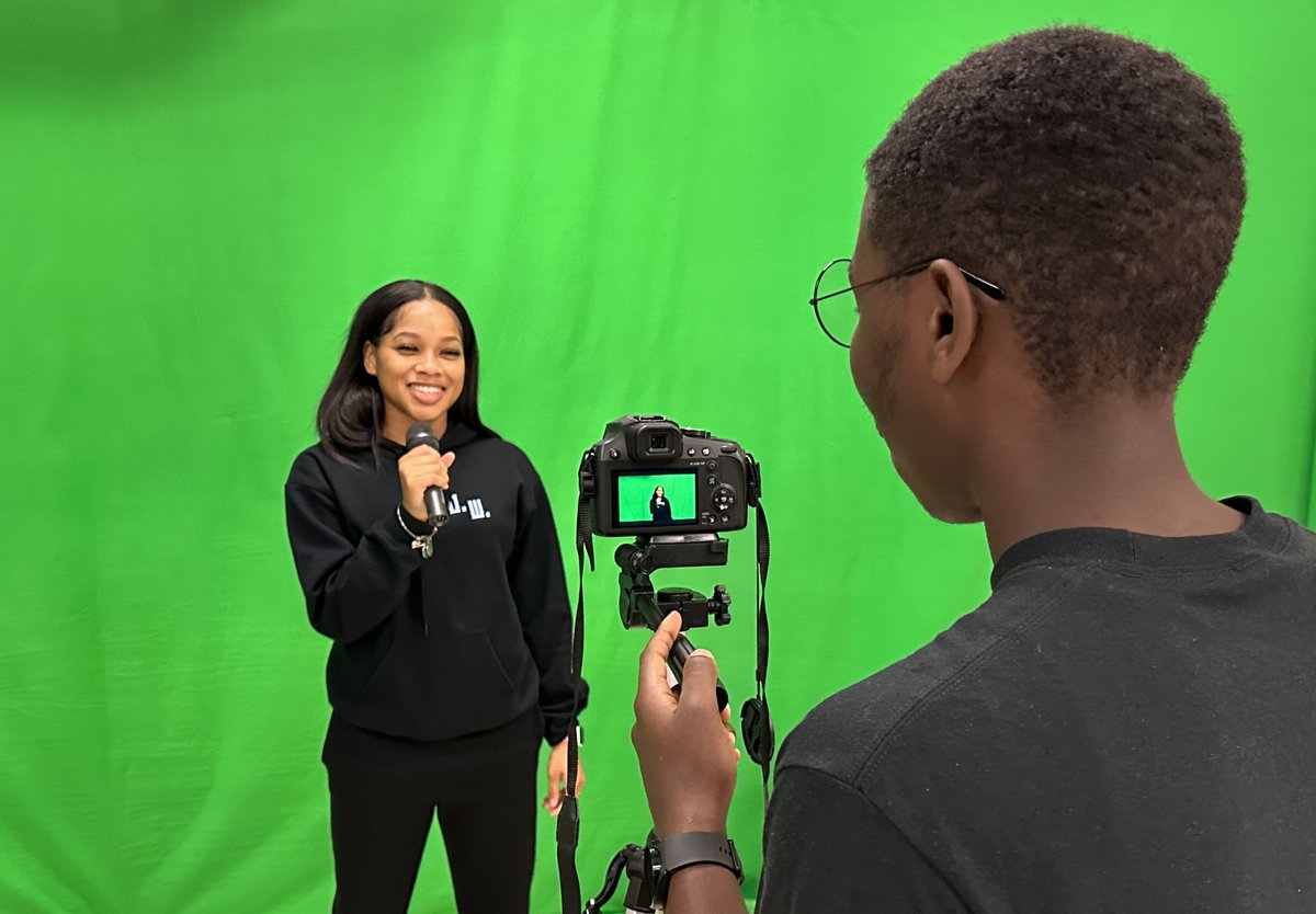 Our Digital Media II students working on our daily morning announcements!