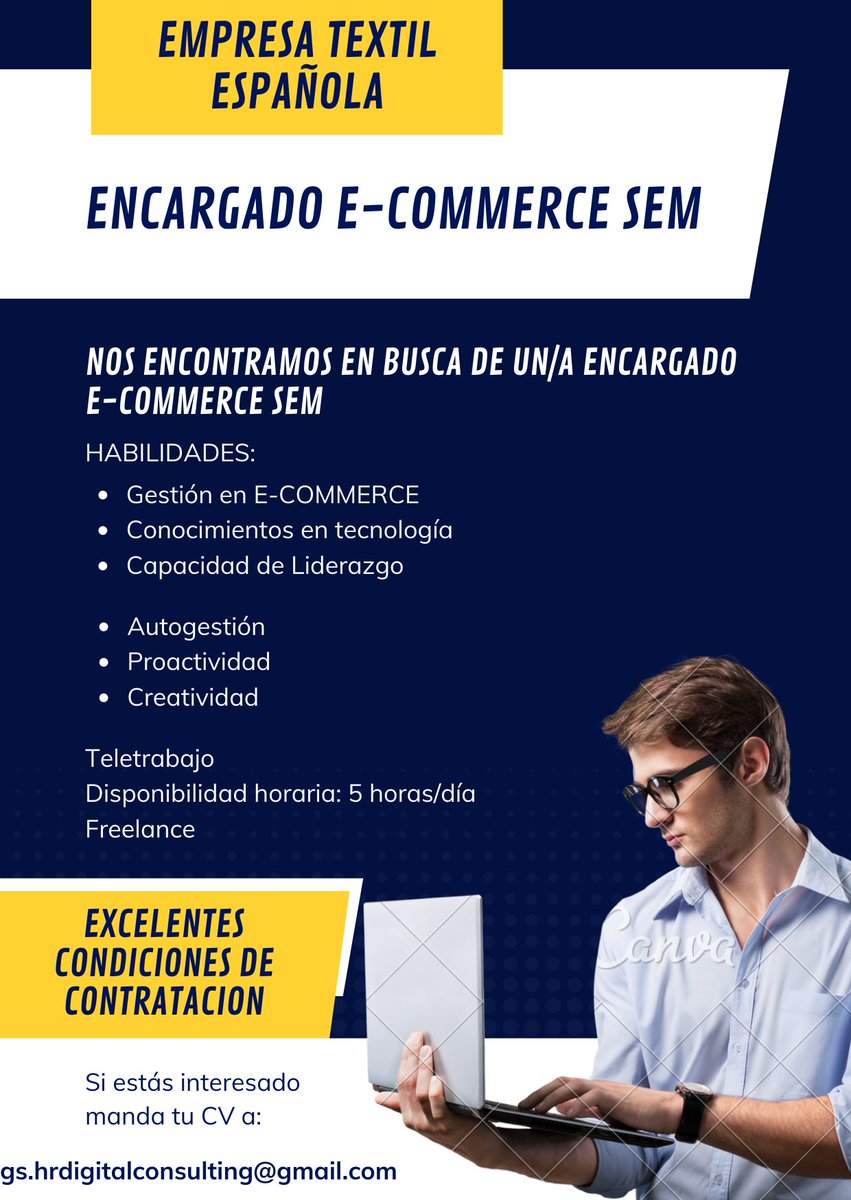 licsabbading's tweet photo. Queres trabajar remoto desde Argentina para una empresa textil española? Envíanos tu CV 🍀 https://t.co/cIvngk7nR4