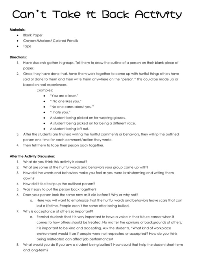 Today to warp up our acceptance theme for morning meetings this month we did my favorite anti-bullying activity! It helps visually show that anything you say to someone changes who they are forever! So these will hang as our reminder to treat each other with kindness!