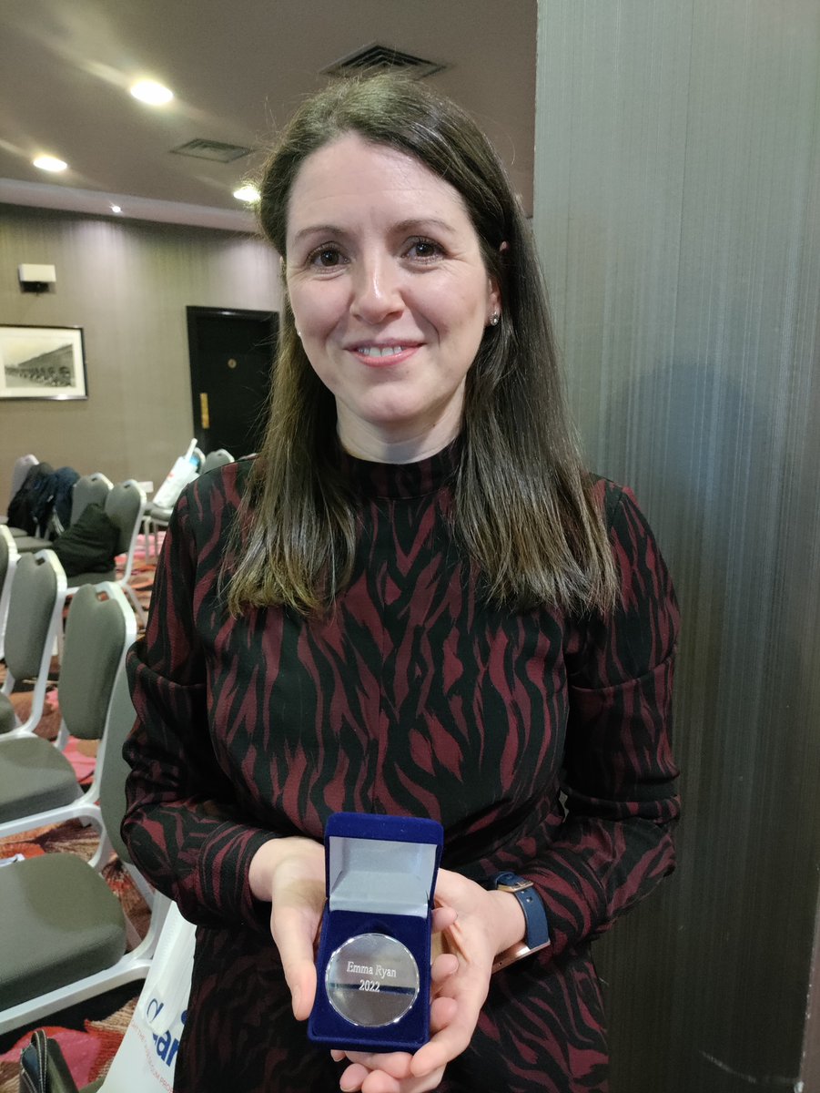 ohprg's tweet photo. Orlaith Kennedy from the @DHF_Ireland presenting Emma Ryan with the 2022 OHPRG Bursary Award for her project 'KeepSmiling' #OHPRG2022 https://t.co/f2c8Rxmqov