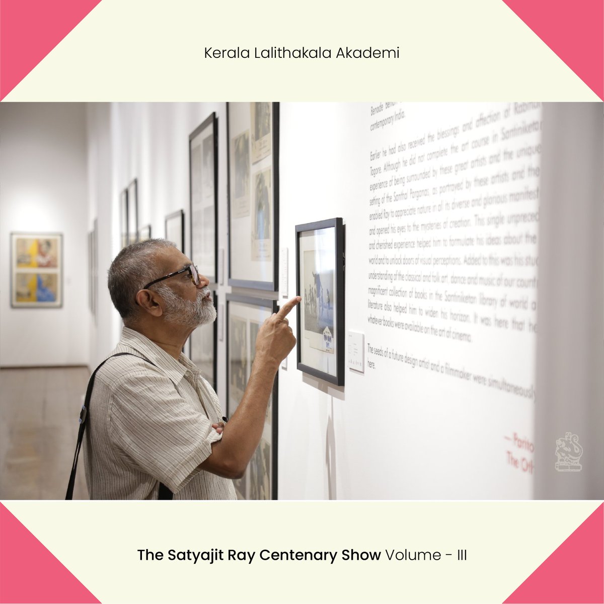 KeralaAkademi's tweet photo. R Sivakumar, noted contemporary art historian and former principal of Kala Bhavana, Santiniketan, visited the exhibition today.

#specialguest #satyajitraycentenaryshow #rsivakumar #artexhibition #arthistorian #keralalalithakalaakademi #kolkatacentreforcreativity #durbarhall https://t.co/EmlxnfyAcJ