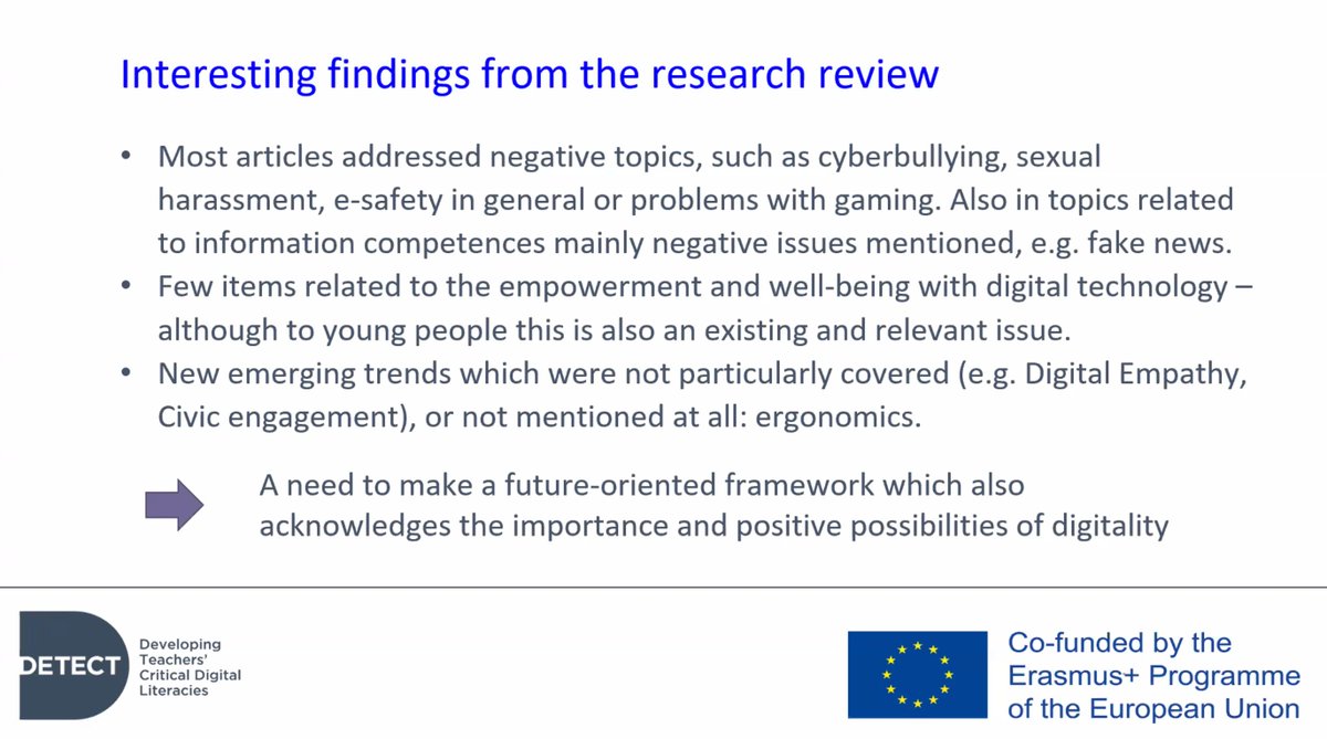 Insightful findings from Darren Mundy <a href="/detect_project/">Detect project</a> at <a href="/etfeuropa/">European Training Foundation 🇪🇺</a> webinar on #critical #digitalliteracy.
Focus of literature falls heavily on negative consequences not on empowerment and positive wellbeing aspects of developing #digital #skills #literacies
#loveFE #AmplifyFE