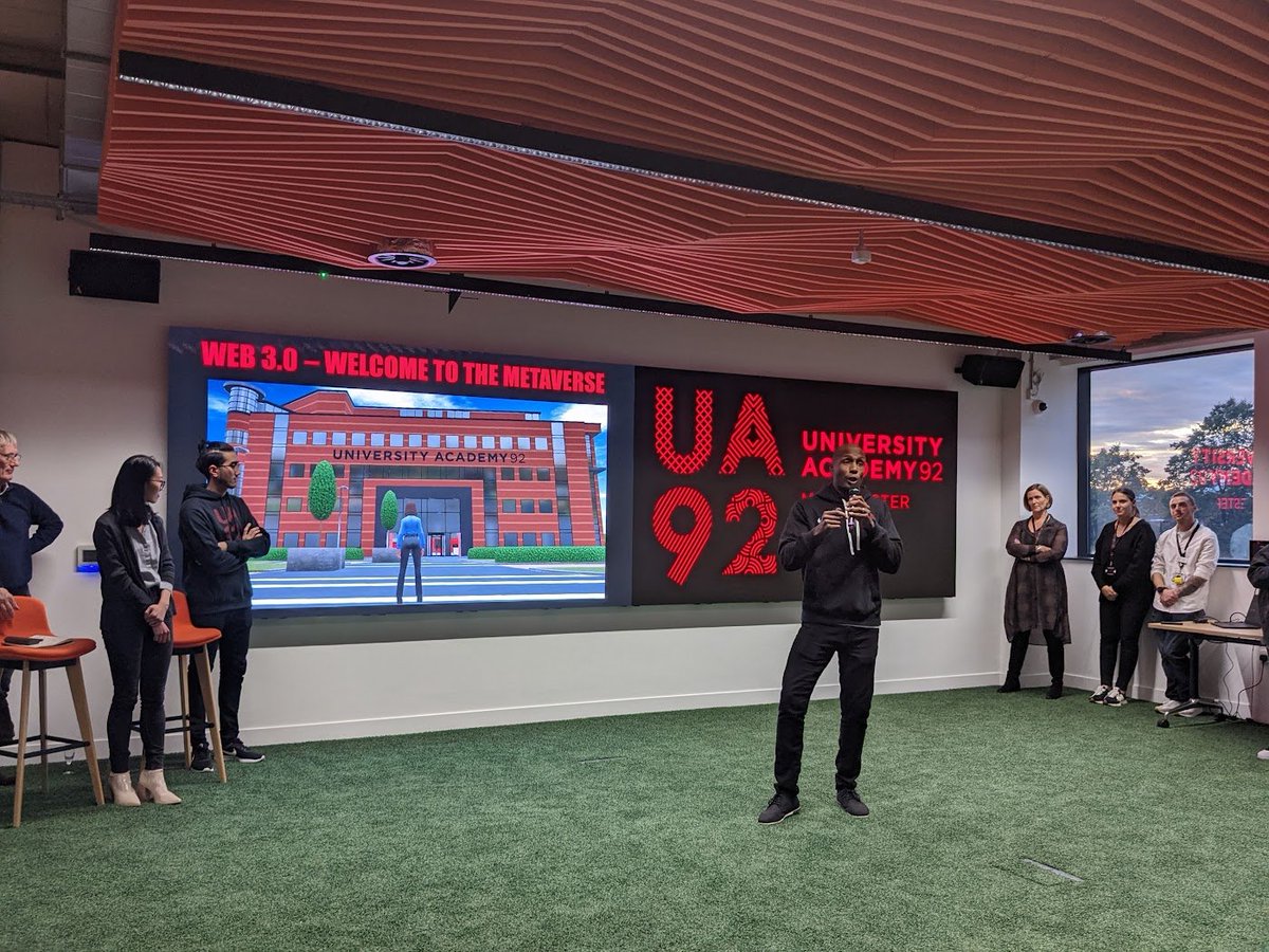 Pixel_Kicks's tweet photo. A few of the team were invited to the launch of @UA92MCR's brand new, state-of-the-art Digital Academy 💻

One of the standout features was their 360 immersive igloo room, which can be controlled via your phone or computer 📱

Thanks again @UA92MCR 👏 https://t.co/FQMwbOKIvK
