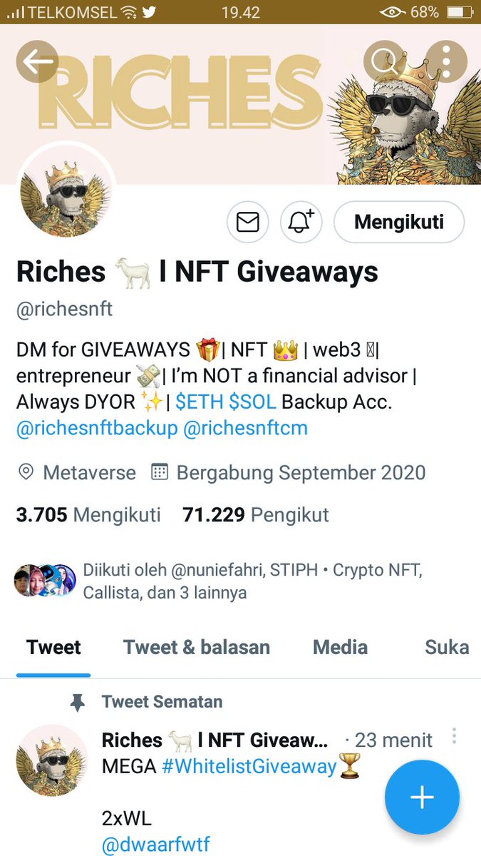BroDpd's tweet photo. @prctiu @richesnft Done https://t.co/m6UuKlbqdd