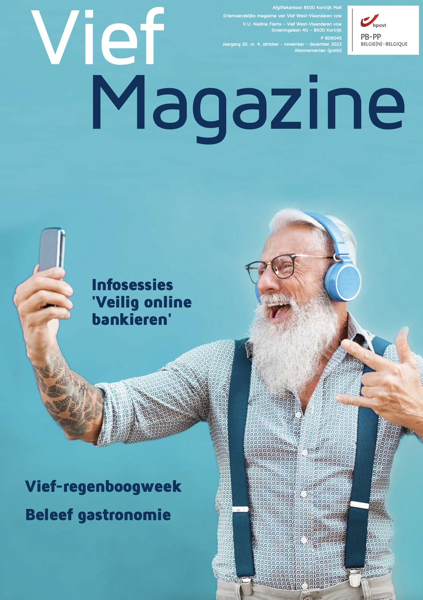 viefwest's tweet photo. De herfst is terug van weggeweest en hij brengt een nieuw Vief Magazine mee. Lees meer over enkele fijne Vief-activiteiten in 2023.
Om het magazine te bekijken, surf naar https://t.co/aG1m8E5AjE en klik op 'Bekijk hier het recentste Vief Magazine'.
#Vief #senioren #magazine https://t.co/JEYpdG4Cgb