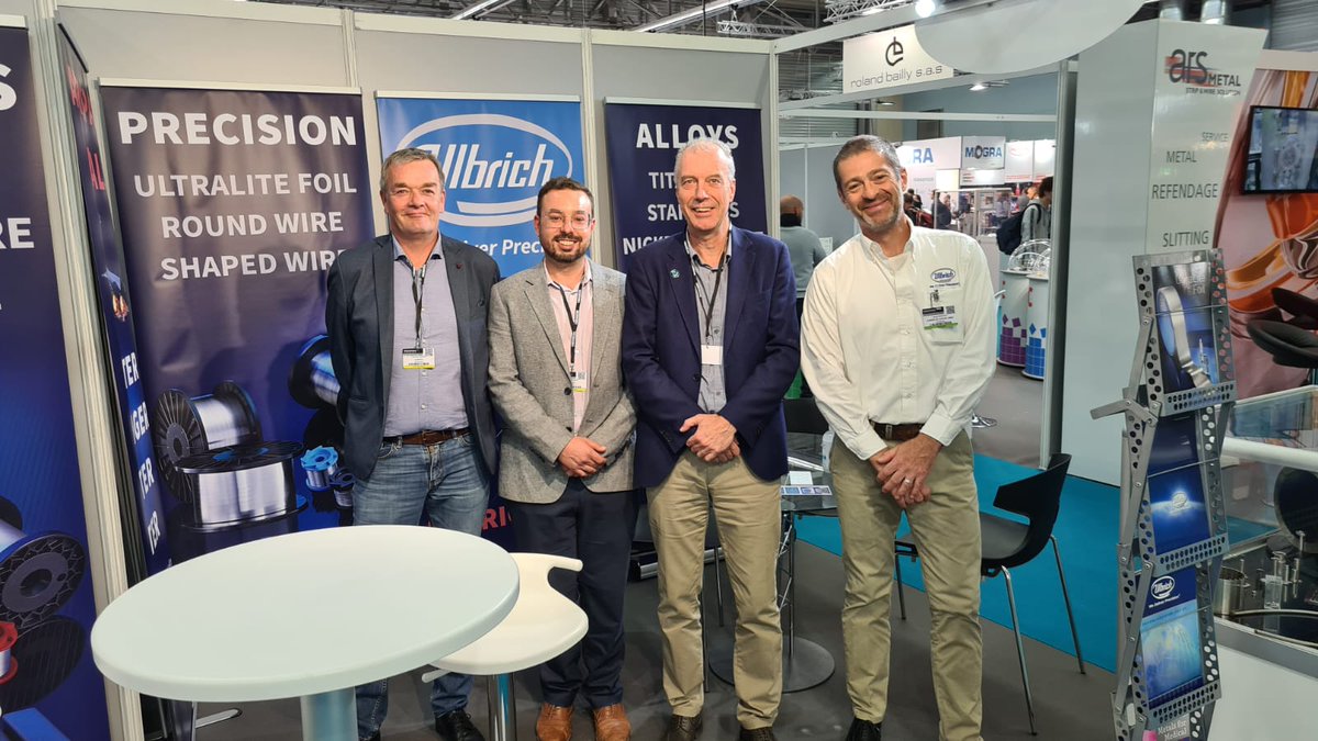 UlbrichSteel's tweet photo. Ulbrich is having a great time at Micronora! The show ends on Friday, so be sure to stop by our booth 402 in Hall A1 and chat with one of our experts!

#tradeshow #micronora2022 #precisionmetal #stainlesssteel #specialmetals https://t.co/KarxQytkBX