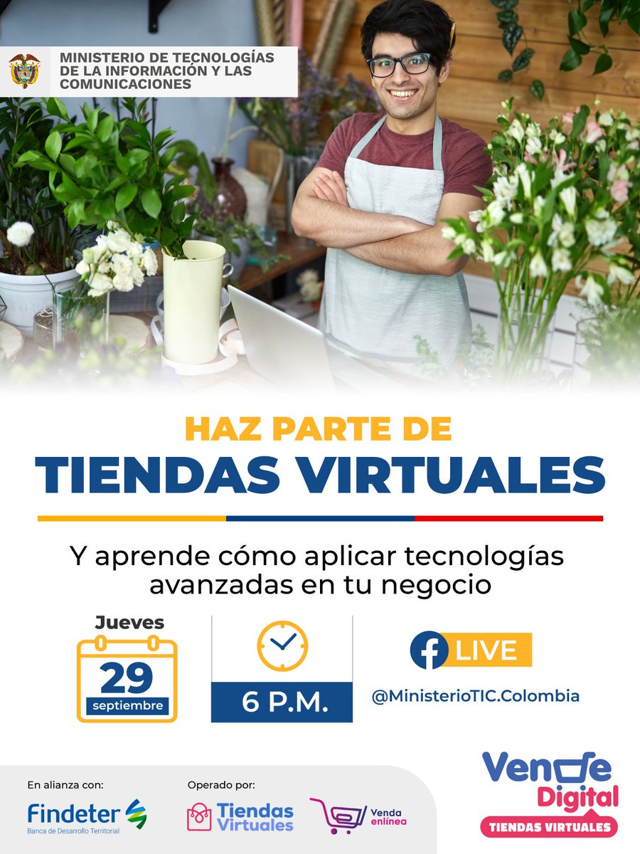 Ministerio_TIC's tweet photo. Empresarios y comerciantes, los invitamos a unirse a 🛒🛍️#TiendasVirtuales y a descubrir cómo aplicar #TecnologíasAvanzadas. 

Entregaremos una demostración de probadores de tallas de ropa virtual para diez empresas. 

¡Conéctense! 📲 https://t.co/PRVsfAfXzp https://t.co/kZaTybpos6