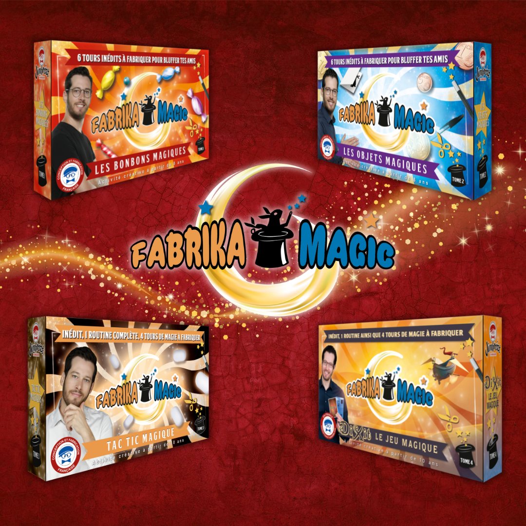 StudioTwinGames's tweet photo. ✨ Vous vous intéressez à la magie ? 
Les boites Fabrika Magic sont faites pour vous ! 
Bientôt 4 tomes disponibles :
- Les Bonbons Magiques 🍬
- Les Objets Magiques 🖋
- Tic Tac Magique 💊
- Dixit – Le Jeu Magique 🎨
Par laquelle souhaiteriez-vous commencer ? 😄 https://t.co/Suvjxwx2z1