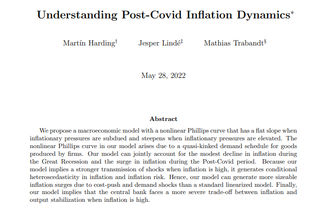 ClevFedResearch's tweet photo. Starting now: join Jesper Linde from @IMFNews as he discusses his paper, "Understanding Post- #COVID #Inflation Dynamics" #InflationConference https://t.co/uD28le9RHc https://t.co/NmFYvTAi4K