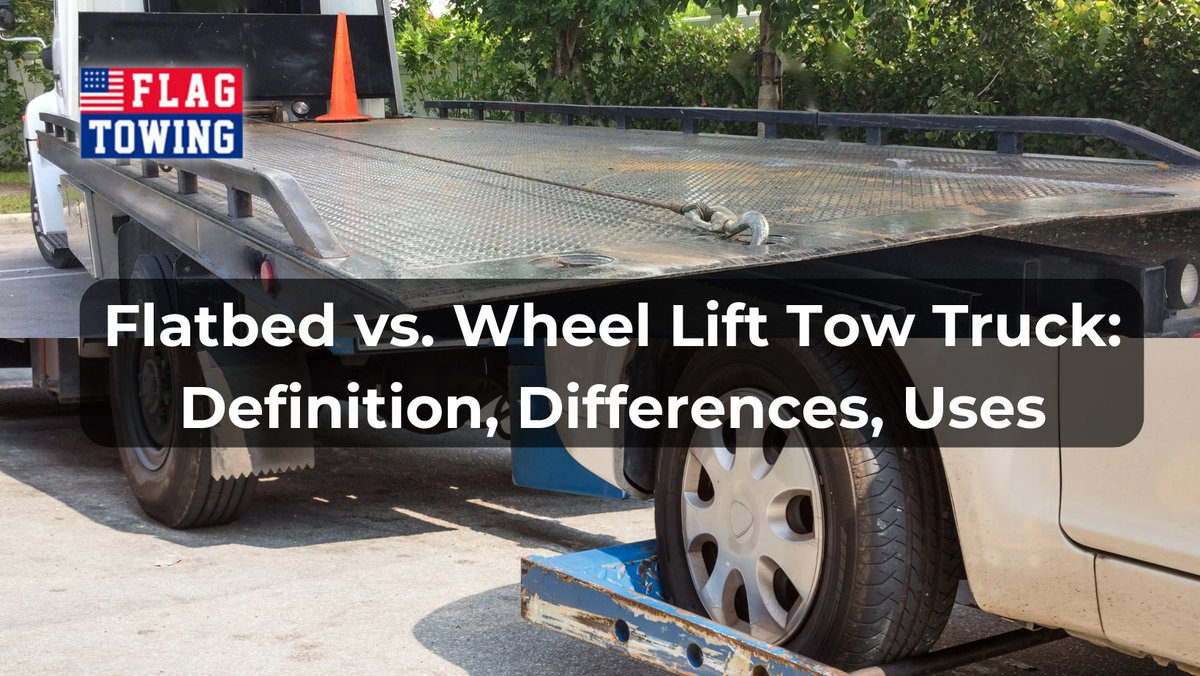 FlagTowing's tweet photo. Different #towtrucks are used for different #towing situations. The two most common types of trucks used for towing are #flatbedtowtruck and #wheellifttowtruck. Let's see the definition, differences and uses of both at: https://t.co/wjWqxJABx9 https://t.co/l8aKRGwNNj