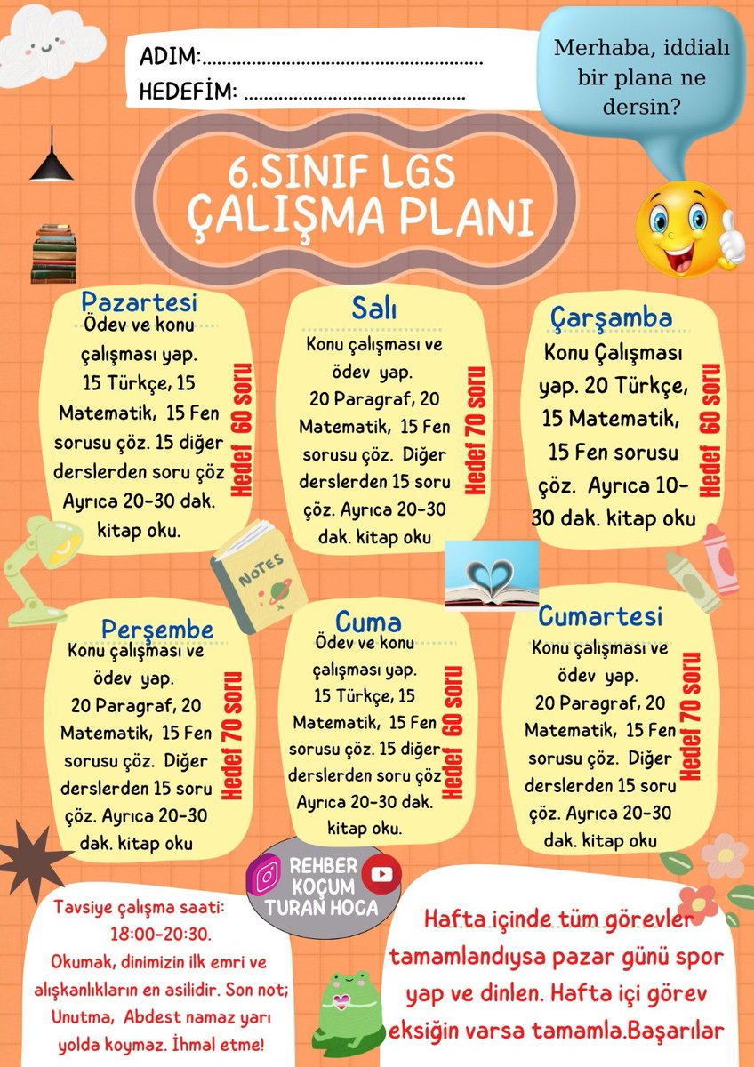TuranAslann's tweet photo. #lgs #lgstayfa #lgshazirlik  #lgs2025 #ders #derscalisma  #dersprogrami  #motivasyon  #kesfet #planlama https://t.co/urdFEf9PxY
