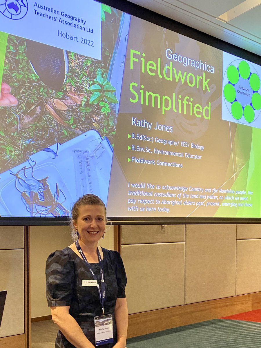 FieldworkConne1's tweet photo. Feeling very privileged to be able to present Geographical Fieldwork Simplified to a room full of geography teacher and geography royalty at #AGTA Hobart. Hopeful to be able to make an impact in Australian schools. #Geography #geographyteacher #fieldwork https://t.co/icPGsmcsMy