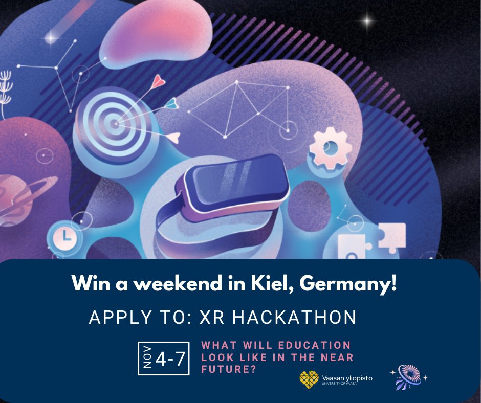 Students! Do you have an ambitious view for the future of education? 🧠✨ You can win a weekend in Kiel to share those ideas at XR Hackathon, 4-7 Nov 2022. Accommodation & travel will be paid ✈️🏨😊 Apply here - bit.ly/3RnSDjx (applications close Thurs 13 October)